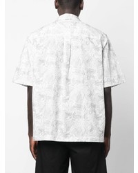 Chemise à manches courtes imprimée cachemire blanche A.P.C.