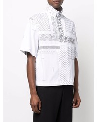 Chemise à manches courtes imprimée cachemire blanche Givenchy