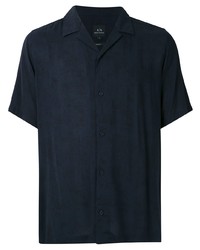 Chemise à manches courtes imprimée cachemire bleu marine Armani Exchange