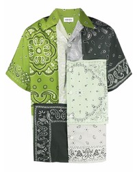 Chemise à manches courtes imprimée cachemire chartreuse Kenzo
