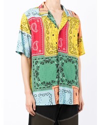 Chemise à manches courtes imprimée cachemire multicolore Marcelo Burlon County of Milan