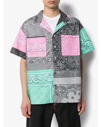 Chemise à manches courtes imprimée cachemire multicolore DUOltd