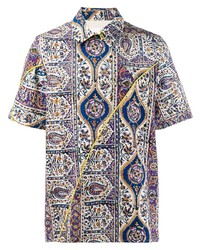 Chemise à manches courtes imprimée cachemire multicolore Paria Farzaneh