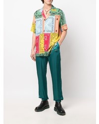Chemise à manches courtes imprimée cachemire multicolore Marcelo Burlon County of Milan