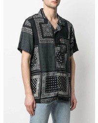 Chemise à manches courtes imprimée cachemire noire et blanche Levi's