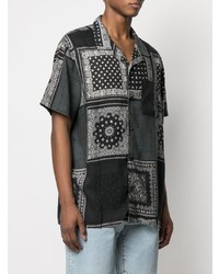 Chemise à manches courtes imprimée cachemire noire et blanche Levi's