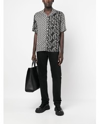 Chemise à manches courtes imprimée cachemire noire Rhude