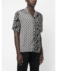 Chemise à manches courtes imprimée cachemire noire Rhude