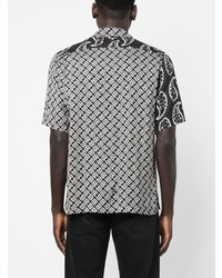 Chemise à manches courtes imprimée cachemire noire Rhude