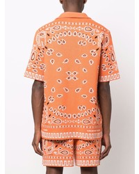 Chemise à manches courtes imprimée cachemire orange Alanui
