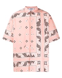 Chemise à manches courtes imprimée cachemire rose MSGM