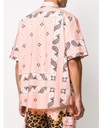 Chemise à manches courtes imprimée cachemire rose MSGM