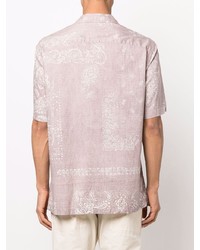 Chemise à manches courtes imprimée cachemire rose Woolrich