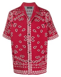 Chemise à manches courtes imprimée cachemire rouge Alanui