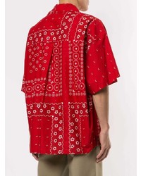Chemise à manches courtes imprimée cachemire rouge Kolor
