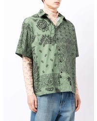 Chemise à manches courtes imprimée cachemire vert menthe MSGM