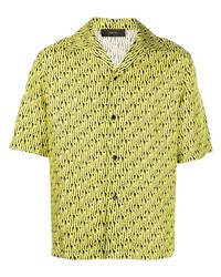 Chemise à manches courtes imprimée chartreuse Amiri