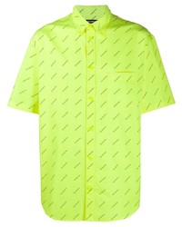 Chemise à manches courtes imprimée chartreuse Balenciaga