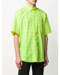 Chemise à manches courtes imprimée chartreuse Balenciaga