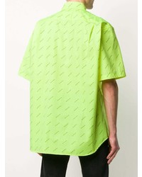 Chemise à manches courtes imprimée chartreuse Balenciaga