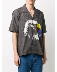 Chemise à manches courtes imprimée gris foncé Rhude