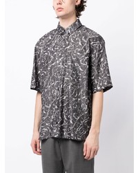 Chemise à manches courtes imprimée gris foncé Han Kjobenhavn