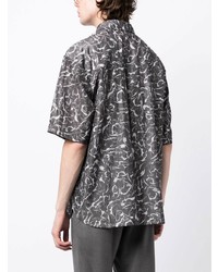 Chemise à manches courtes imprimée gris foncé Han Kjobenhavn