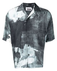 Chemise à manches courtes imprimée gris foncé Izzue