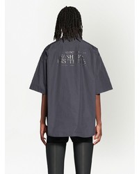 Chemise à manches courtes imprimée gris foncé Balenciaga