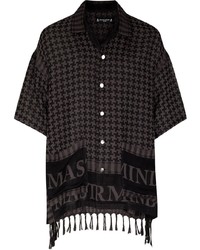Chemise à manches courtes imprimée gris foncé Mastermind Japan