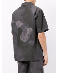 Chemise à manches courtes imprimée gris foncé Maharishi