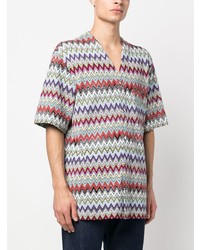 Chemise à manches courtes imprimée grise Missoni