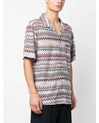 Chemise à manches courtes imprimée grise Missoni