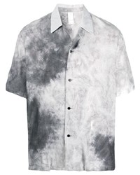 Chemise à manches courtes imprimée grise Attachment
