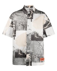 Chemise à manches courtes imprimée grise Heron Preston