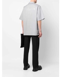 Chemise à manches courtes imprimée grise Alexander McQueen