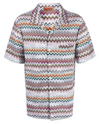 Chemise à manches courtes imprimée grise Missoni