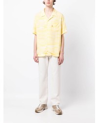 Chemise à manches courtes imprimée jaune Missoni