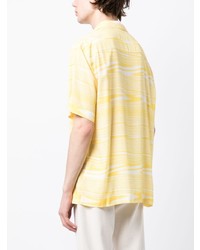 Chemise à manches courtes imprimée jaune Missoni