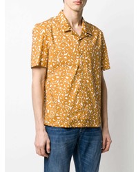 Chemise à manches courtes imprimée jaune Dondup