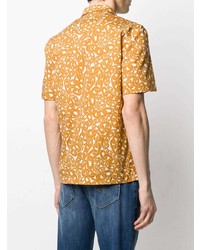 Chemise à manches courtes imprimée jaune Dondup