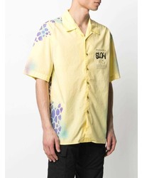 Chemise à manches courtes imprimée jaune Mauna Kea