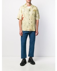 Chemise à manches courtes imprimée jaune Acne Studios