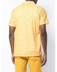 Chemise à manches courtes imprimée jaune Onia
