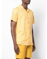 Chemise à manches courtes imprimée jaune Onia