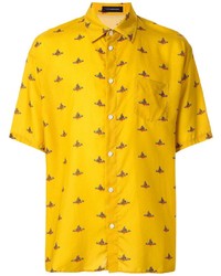 Chemise à manches courtes imprimée jaune JohnUNDERCOVE