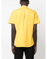 Chemise à manches courtes imprimée jaune Moschino