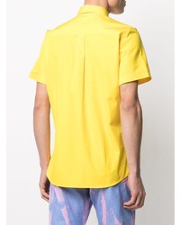 Chemise à manches courtes imprimée jaune Moschino