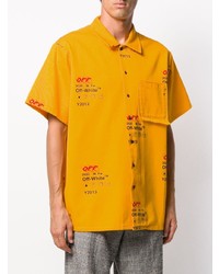 Chemise à manches courtes imprimée jaune Off-White