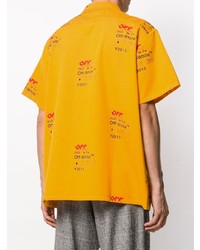 Chemise à manches courtes imprimée jaune Off-White